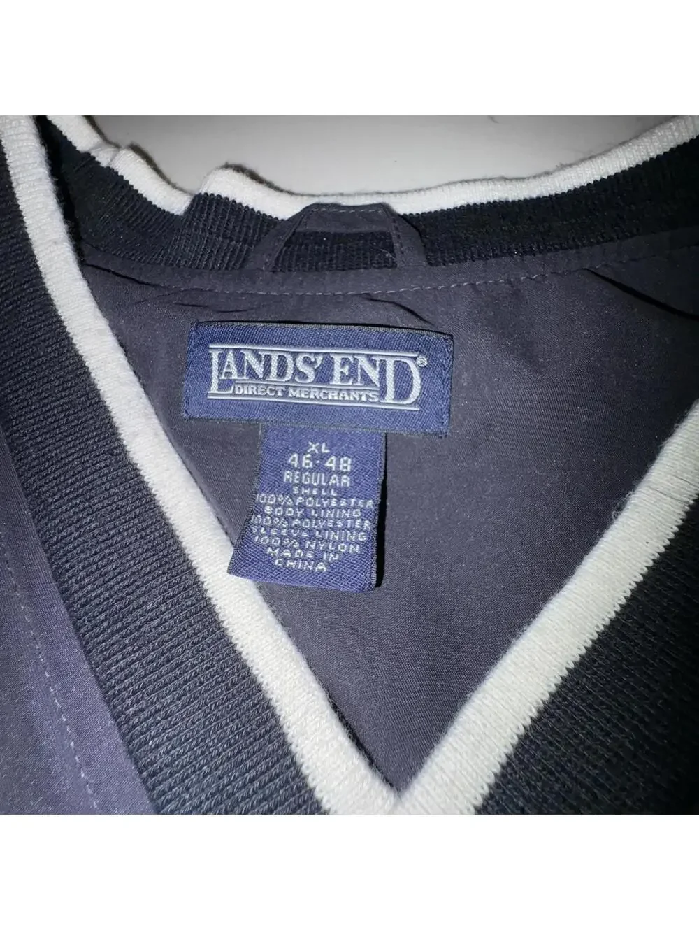 Men's 1990’s -Land’s End- Republic Bank Branded Pull Over, Size XL